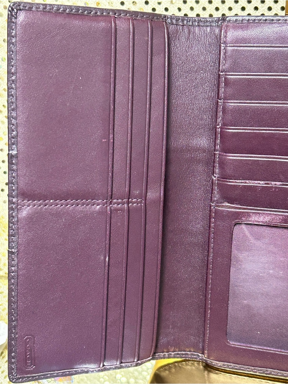 Coach Vintage Leather Trifiold Clutch Wallet in Dark Brown w/Gold Accent Approx. - Picture 9 of 13